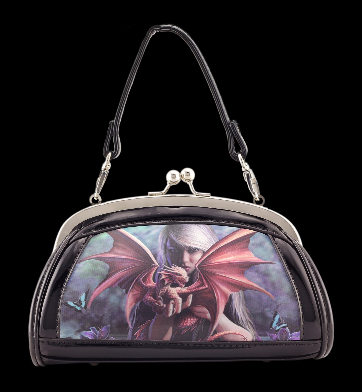 Lack Abend-Handtasche mit 3D Motiv - Dragonkin