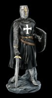 Black Templar Knight Figurine with Shield and Sword
