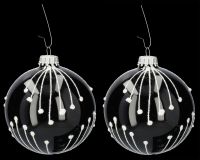 Christmas Balls Set of 9 - Black & White Xmas