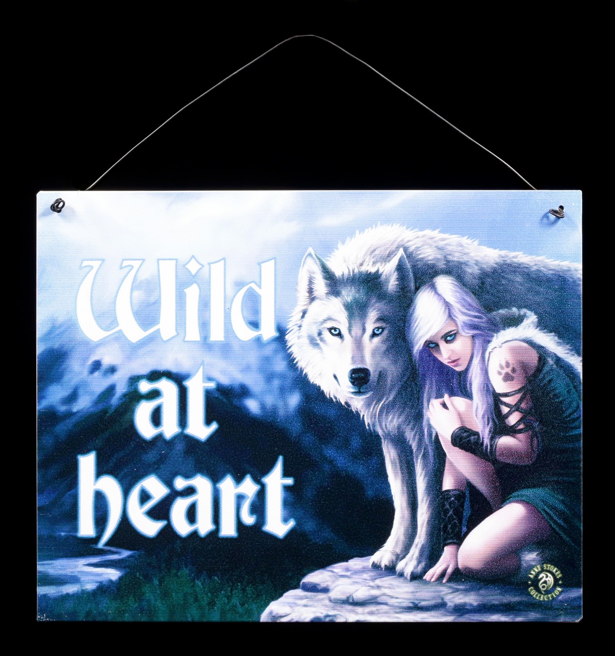 Protector Metall Schild mit Wolf - Wild at heart