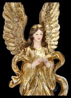 Engelfigur mit Buch - goldfarben