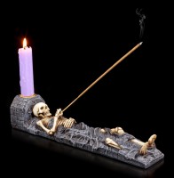 Skeleton Incense Burner with Candlestick