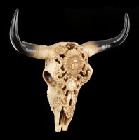 Bull Skull with Indian - Old Spirit