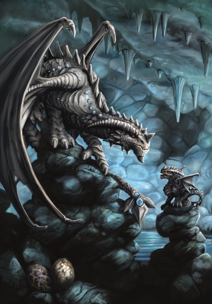 Fantasy Greeting Card - Age Of Dragons - Rock Dragon