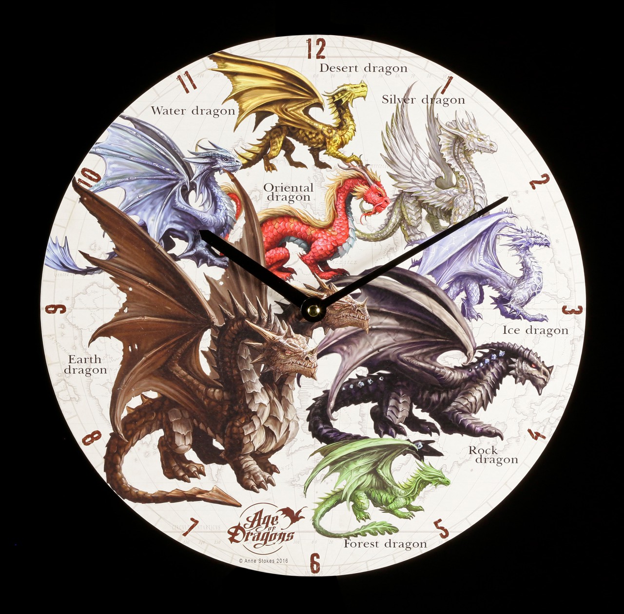 Wall Clock - Age of Dragons - Dragons of the World