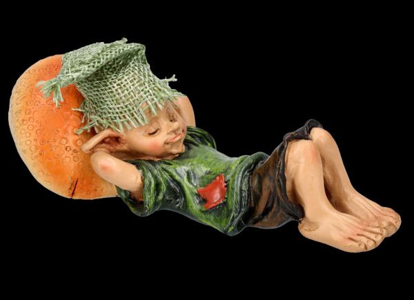 Pixie Goblin Figurine - Sleeping with Mushroom Pillow