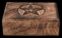 Tarot Schatulle aus Holz - Pentagramm