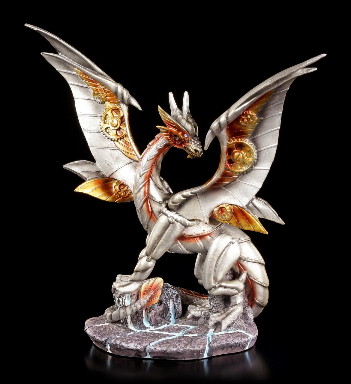 Deko Figur Steampunk Halloween Gothic Dekoration Drachenfigur Fantasy Dragon Art