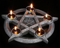 Teelichthalter Pentagramm 5 Kerzen