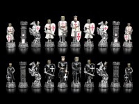 Schachfiguren Set - Kreuzritter Schwarz vs. Weiß