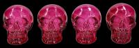 Skull Figurines Set of 4 - Bordeaux transparent