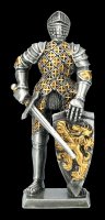 Zinn Ritter Figur mit Schwert und Löwenschild