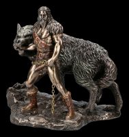 Tyr Figur mit Fenriswolf - Gott des Kampfes