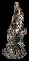 Chinesische Götter Figur - Kwan Yin reitend auf Drachen