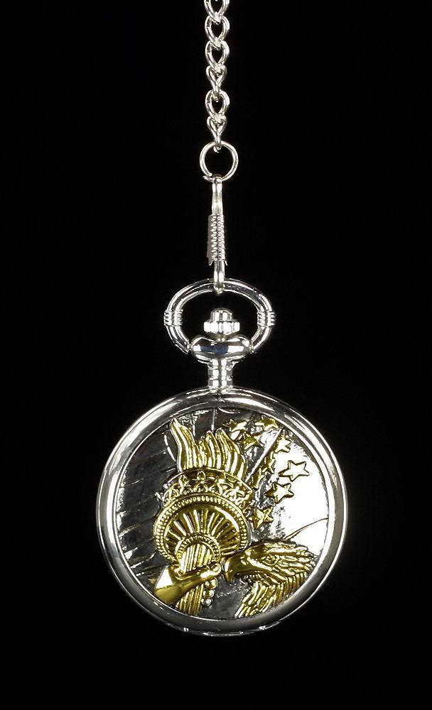 Pocket Watch - Statue of Liberty Round Silver/Gold Colors