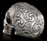 Totenkopf - Tribal Skull silberfarben mittel