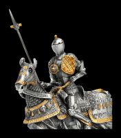 Zinn Figur - Ritter mit Pferd und erhobener Lanze