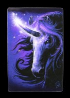 3D Postkarte mit Einhorn - Black Magic Unicorn