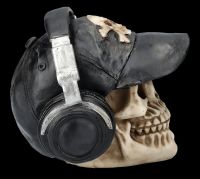 Skull with Baseball Cap and Headphones