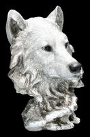 Wolfskopf Büste - Antik Silber