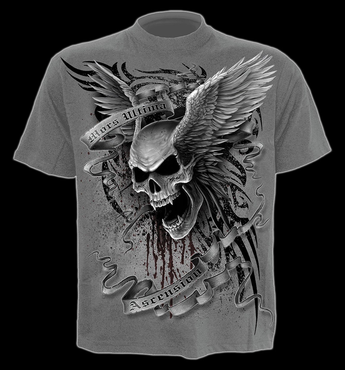 T-Shirt - Geflügelter Totenkopf grau - Ascension