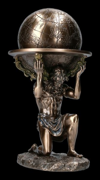Atlas trägt die Welt auf s.Schultern bronziert Figur Skulptur Titan 