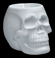 Oil Burner - White Ceramic Skull