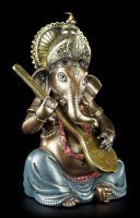 Kleine Ganesha Figur musizierend mit Sitar