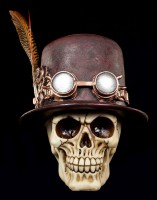Steampunk Skull with Hat and Feather