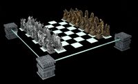 Chess Set with Board - King Arthur gold-silver