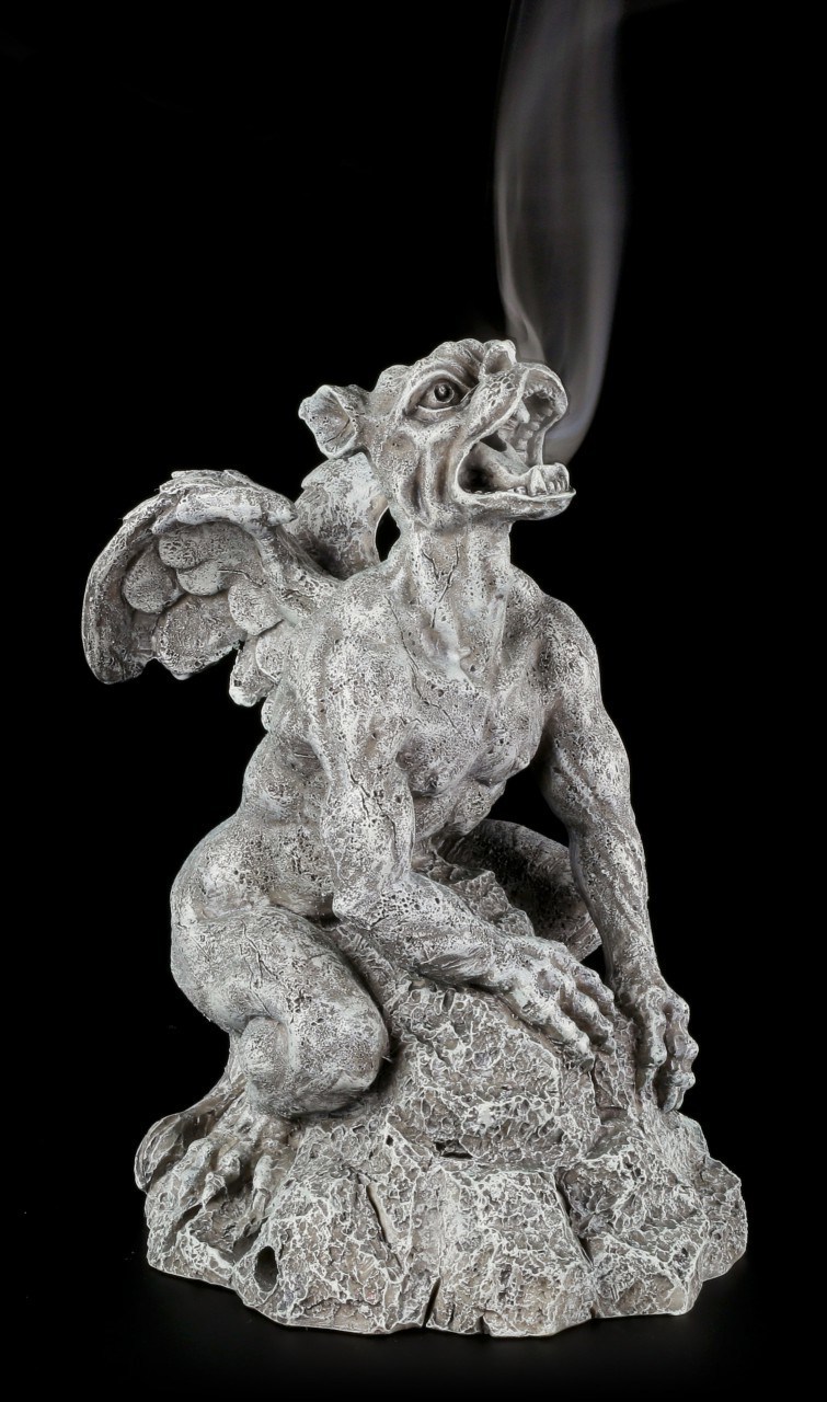 Incense Cone Holder - Gargoyle on Rock