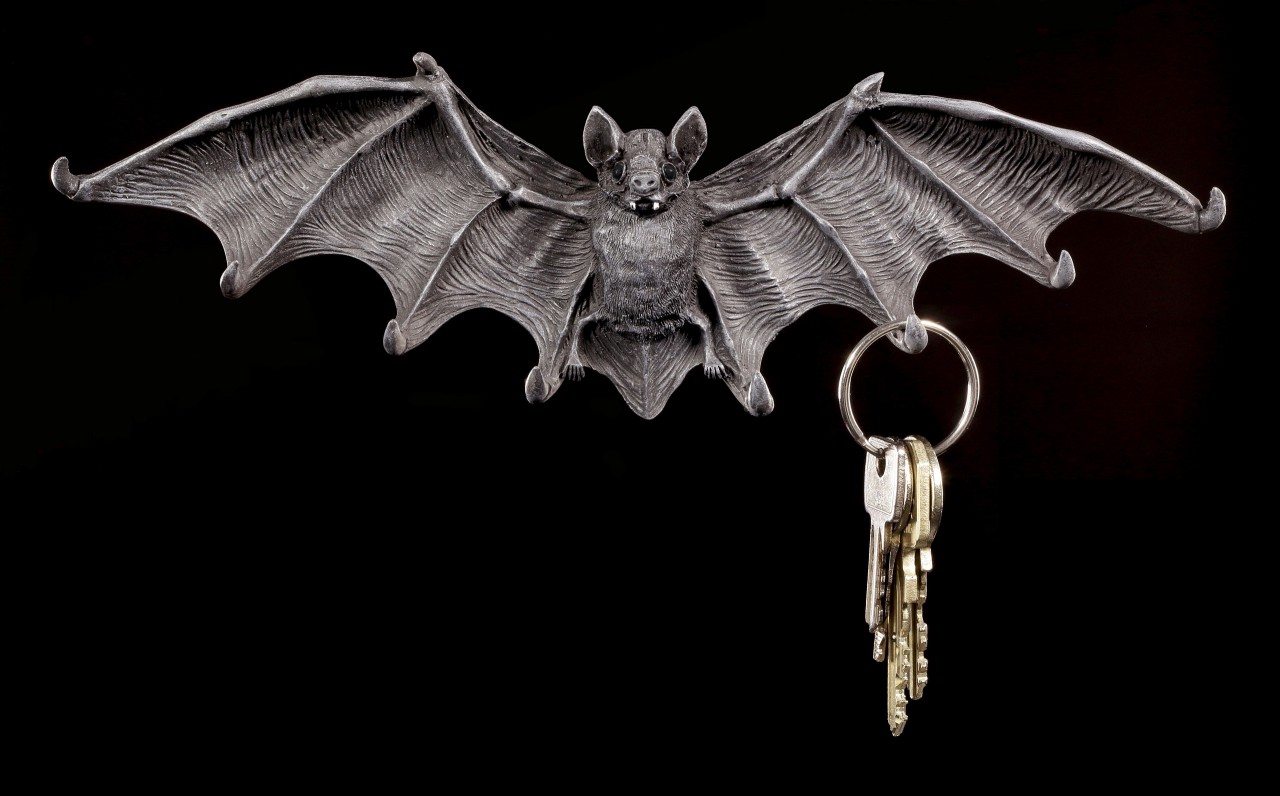Schlüsselbrett - Fledermaus mit schwarzen Augen