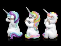 Three Wise Unicorns Figurines - No Evil