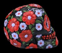 Skull - Black with red flowers DOD