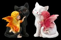 Flowers Fairies Figurines with Cats