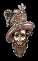 Venezianische Maske mit Hut und Federn