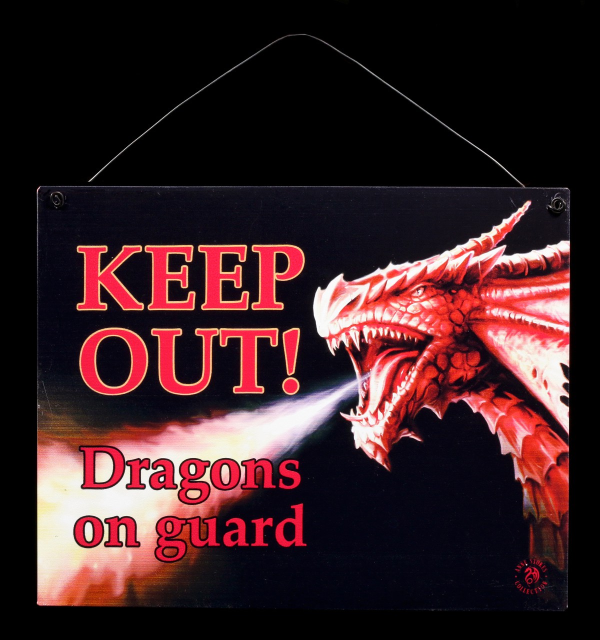 Metall Schild mit Drache - Keep Out - Dragons on guard