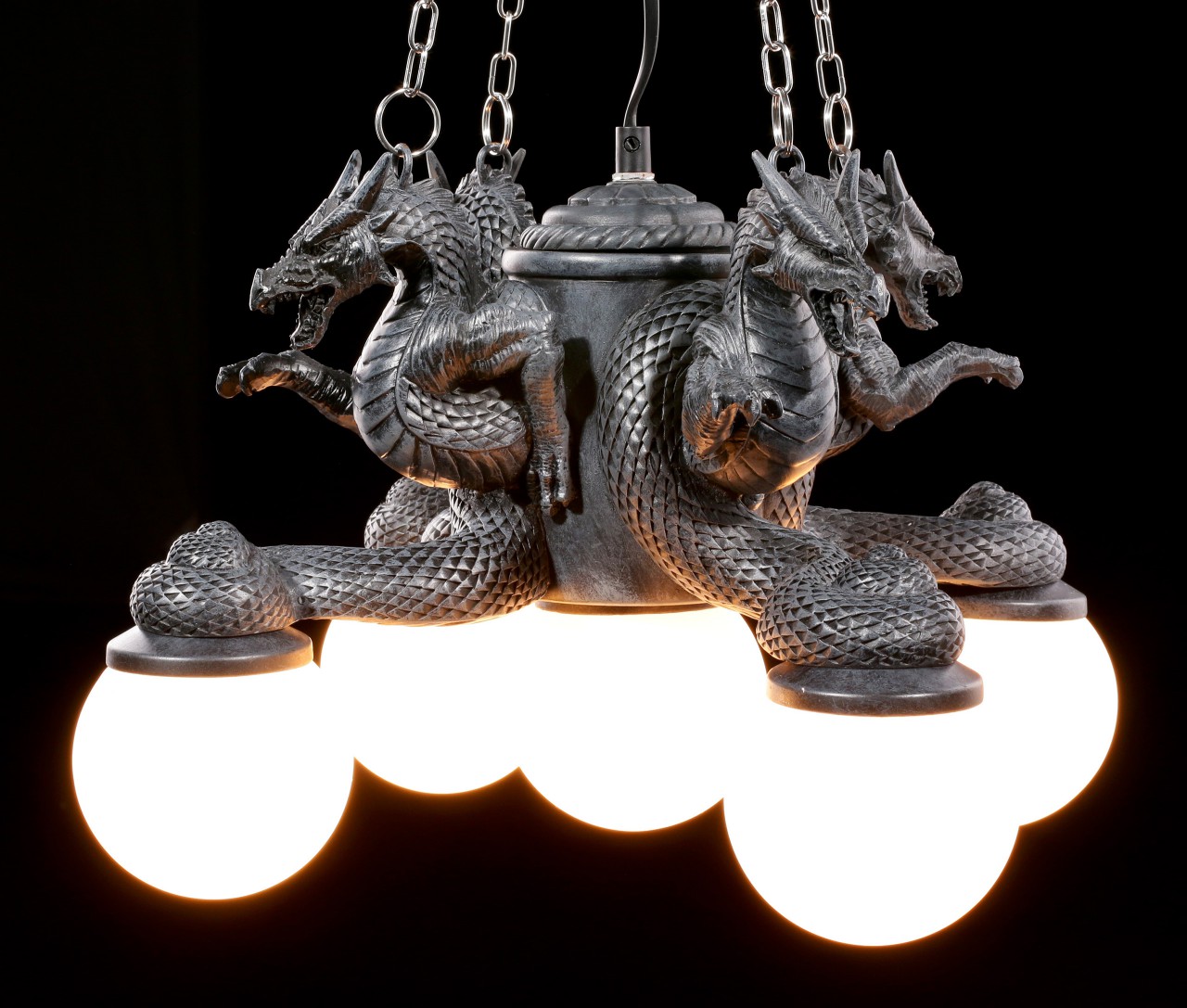 Deckenlampe - Vier Drachen mit fünf Lichtern