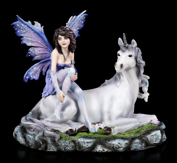 Fairy Figurine - Amira sits on Unicorn