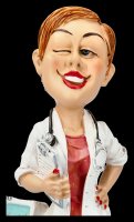 Funny Job Figurine - Female Doctor with Clipboard