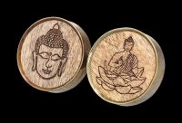 Möbelknöpfe aus Holz - Buddha 2er Set