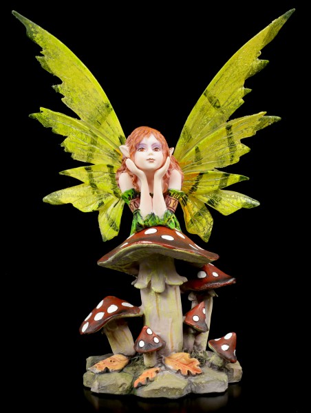 Kleine Elfen Figur mit grünen Flügeln