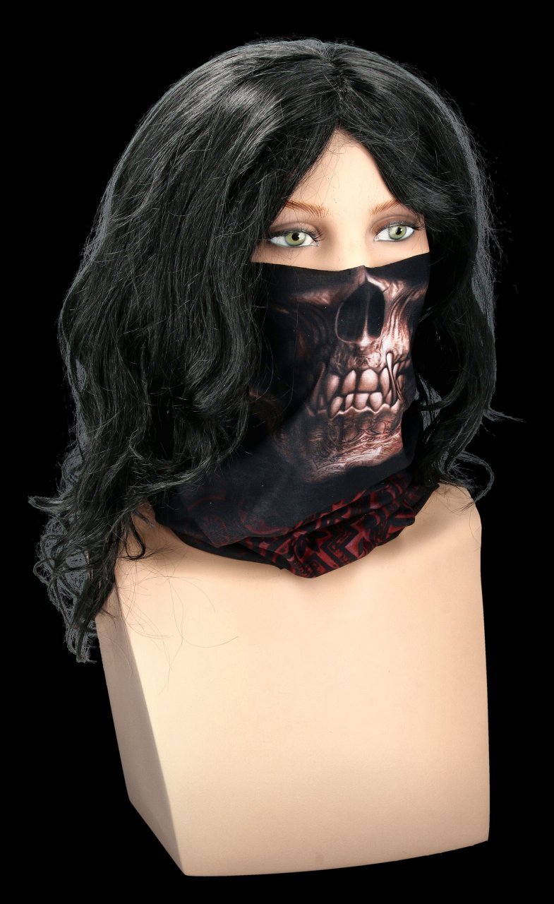 Multifunctional Face Wrap - Goth Skull
