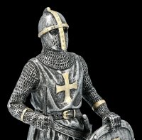 Templar Knight Figurine with Shield and Battleaxe