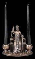 Justitia Figur als Kerzenhalter