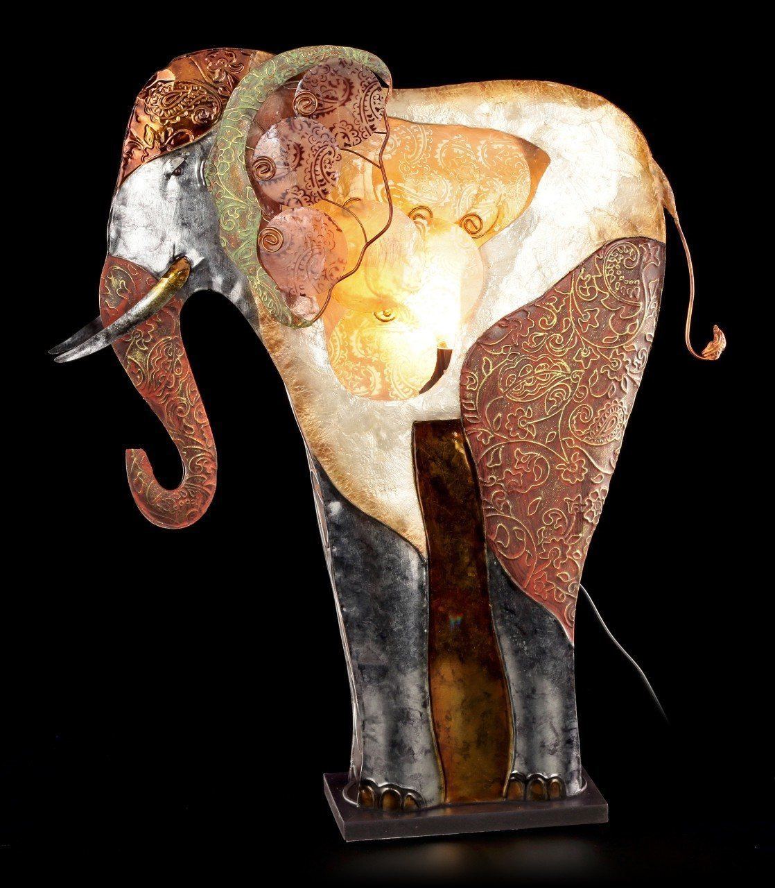 Metall Figur - Elefanten Lampe