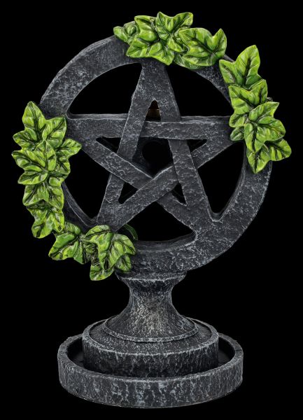Backflow Incense Burner Wicca - Pentagram with Ivy