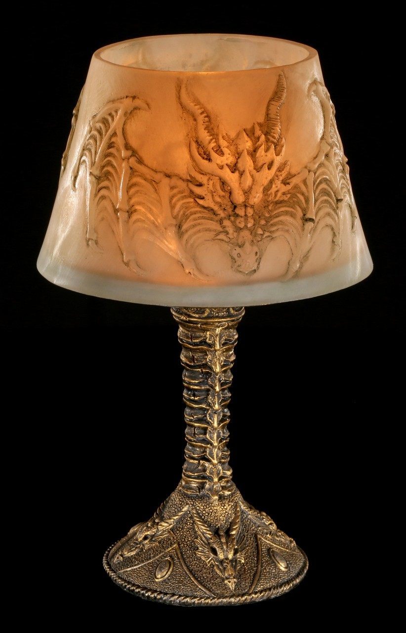 Teelichthalter mit Drachen Lampenschirm
