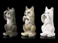 Three wise Wolves Figurines - No Evil