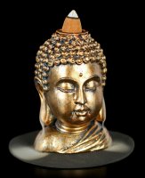 Buddha Kopf Backflow Räucherkegelhalter
